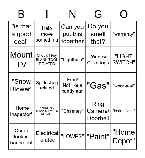 Helpless Jeff Bingo Card