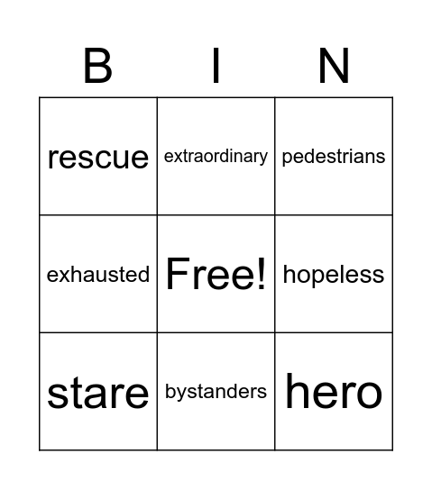 My hero Bingo Card