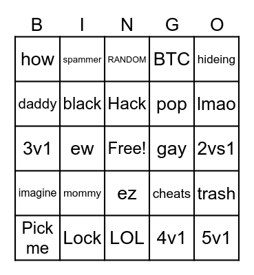 da hood modded Bingo Card