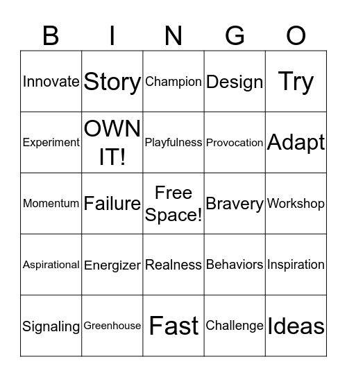 Dare to Try BINGO Card