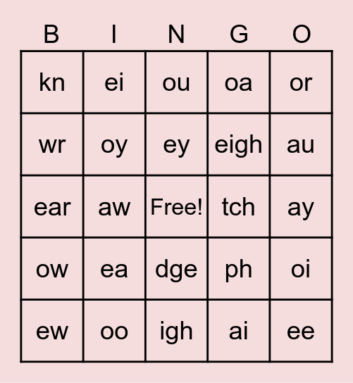 AAS 4 Steps 1-15 phonograms Bingo Card