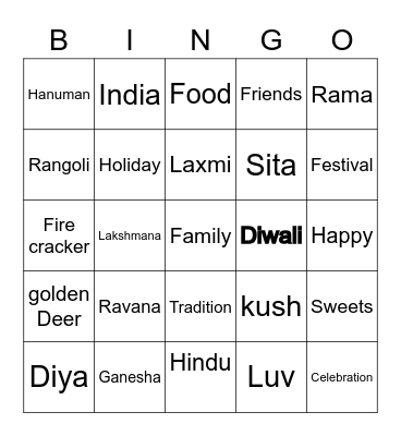 HAPPY DEEPAWALI Bingo Card
