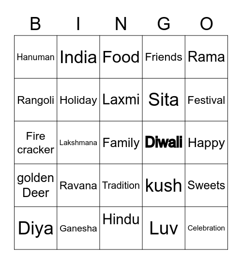HAPPY DEEPAWALI Bingo Card