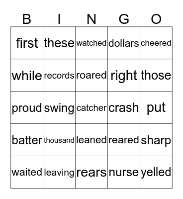 lesson 10 pink book Bingo Card