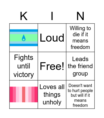 Ares Kinnie Bingo Card