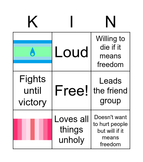 Ares Kinnie Bingo Card