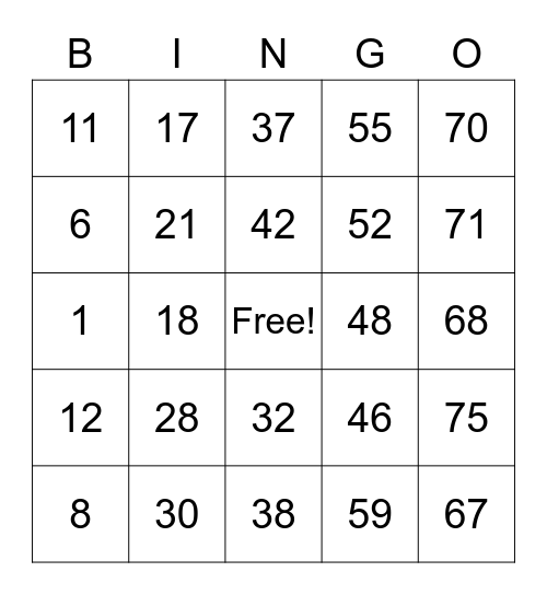 Finance & Accounting BINGO Game Bingo Card
