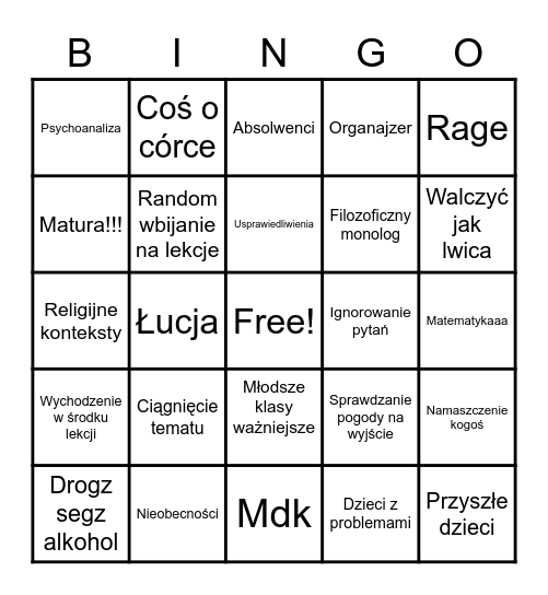 Łuba bingo Card