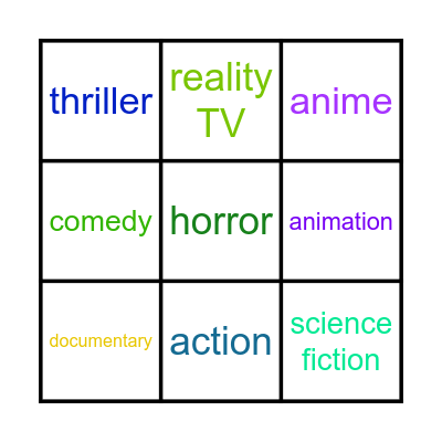 Watching TV - lesson 3 Bingo Card