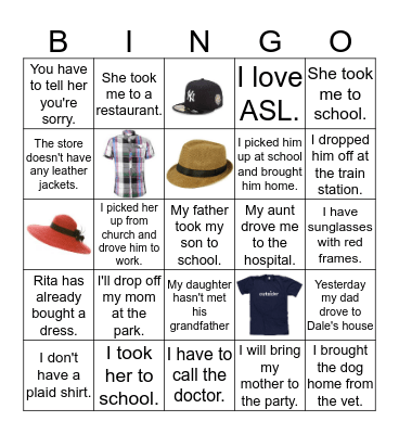 UNIT 7 Bingo Card