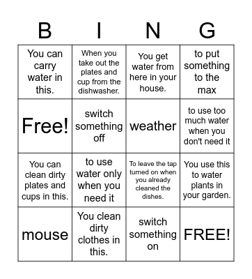 Bingo unit 9 Bingo Card