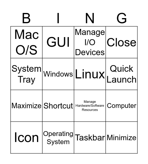 Bingo Card