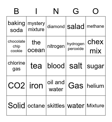 Science Bingo Card