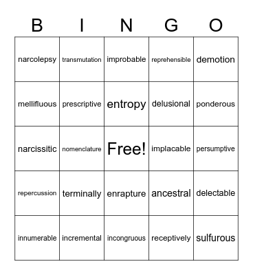 11/9/2022 Bingo Review Bingo Card