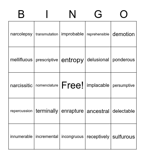 11/9/2022 Bingo Review Bingo Card