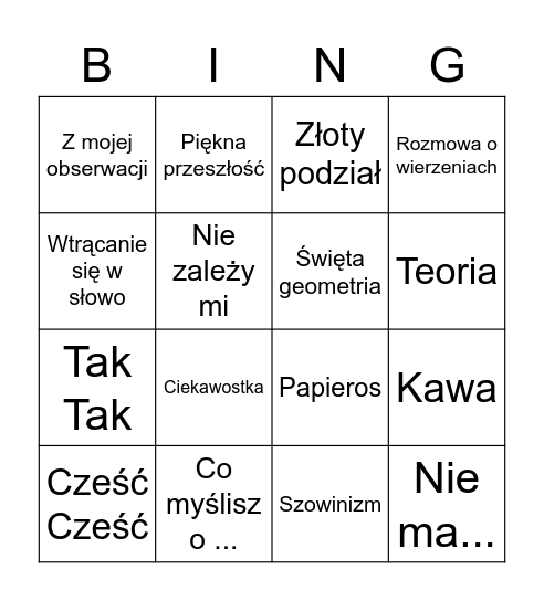 Henoch v2 Bingo Card