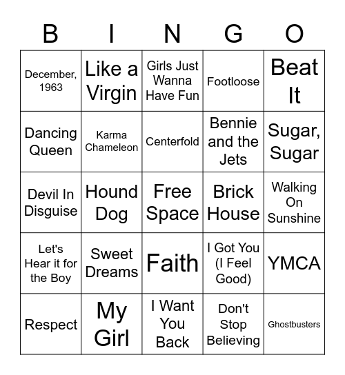 Music BINGO Card