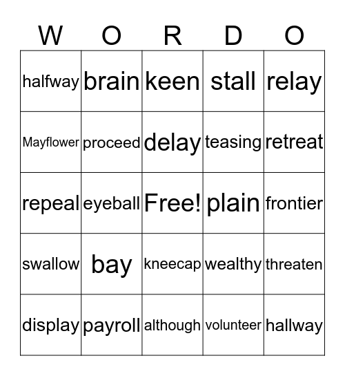GRADE 4 NATIONAL READING VOCABULARY Bingo Card Grade 4 national reading vocabulary bingo card