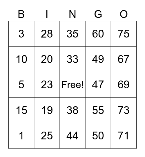 Finance & Accounting BINGO Game Bingo Card