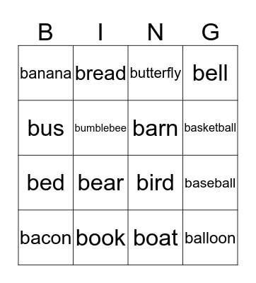 Family Night Bingo!  Bingo Card