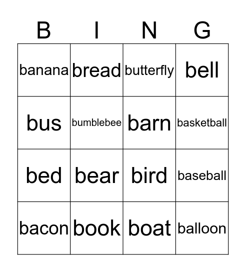 Family Night Bingo!  Bingo Card