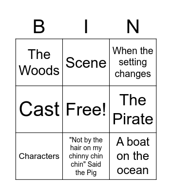 Elements of a Drama Bingo Card