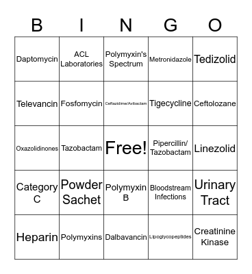 Alphabet Soup: A Review of Antibiotics Bingo Card