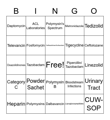 Alphabet Soup: A Review of Antibiotics Bingo Card
