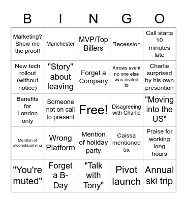 EOM Call Bingo Card