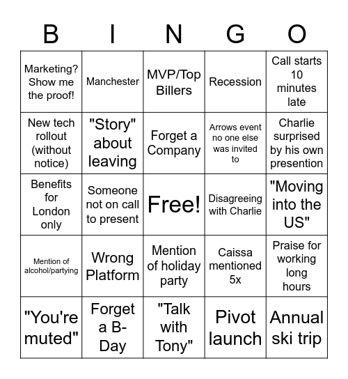EOM Call Bingo Card