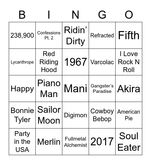 Round 1 - Nov. 9 Bingo Card