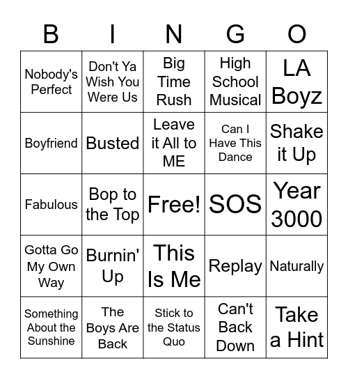 Club TYA Tilles Nostalgia Bingo Card