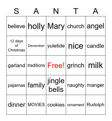 OUR CHRIMUH BINGO Card