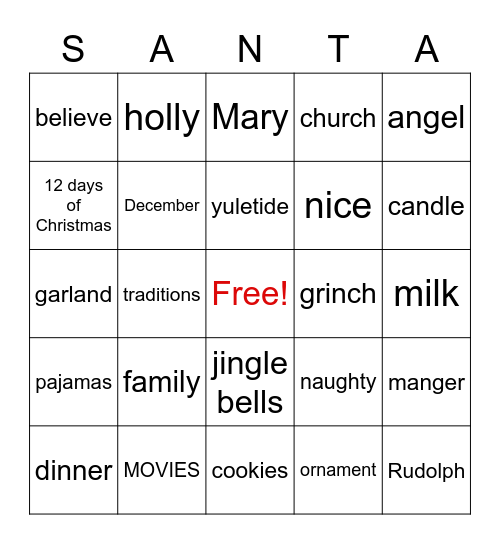 OUR CHRIMUH BINGO Card