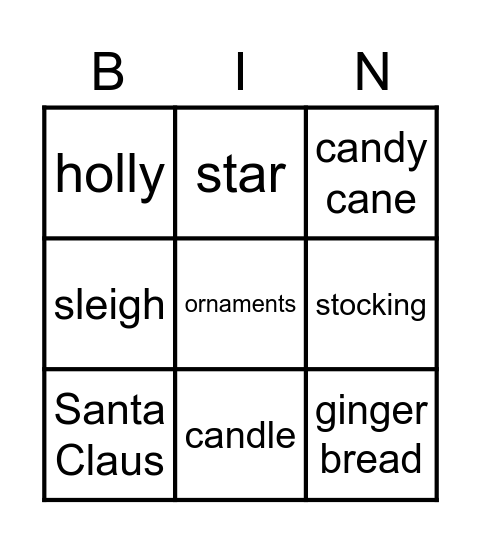 CHRISTMAS BINGO Card