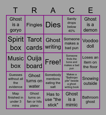 PeaceEgg Phasmo Speedruns Bingo Card