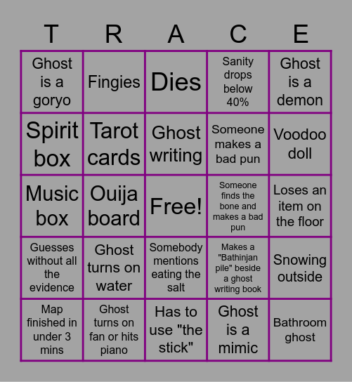 PeaceEgg Phasmo Speedruns Bingo Card