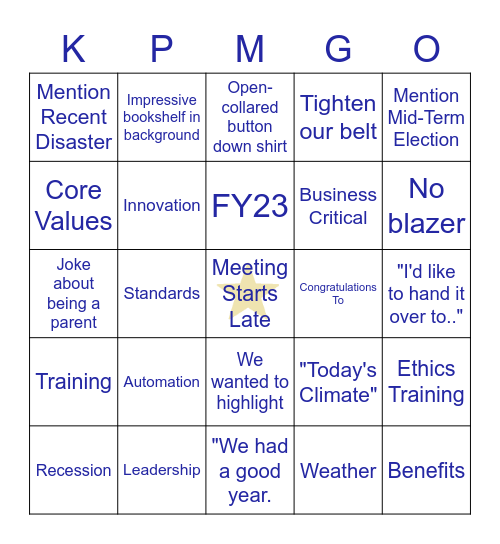 KPMG-O Bingo Card