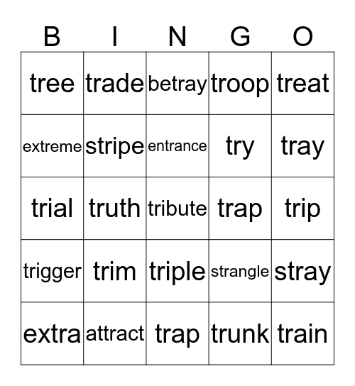 Tr Blends Bingo Card