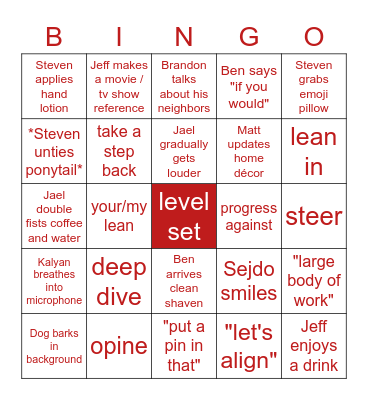Sales Strategy Team Bingo Card