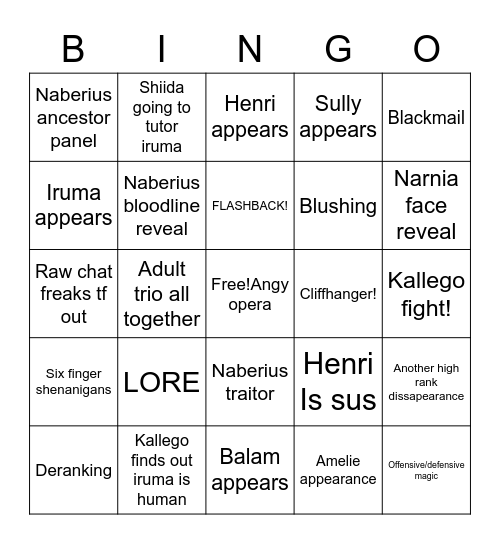 Narnia bingo! Bingo Card