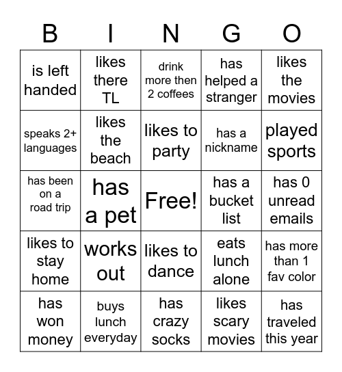 Transcore Bingo Card