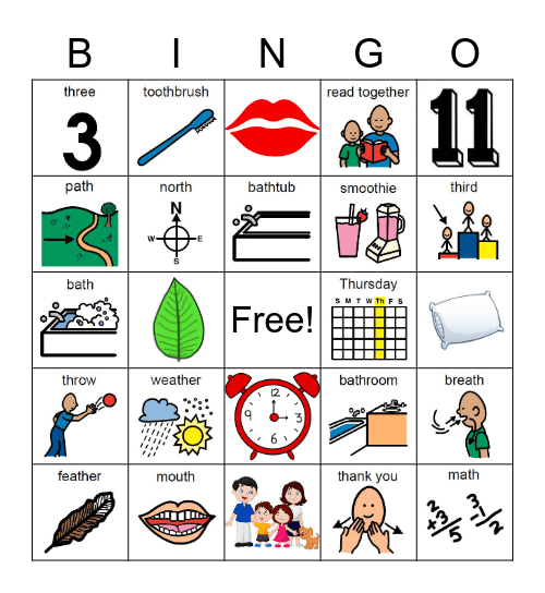 Articulation Bingo Card