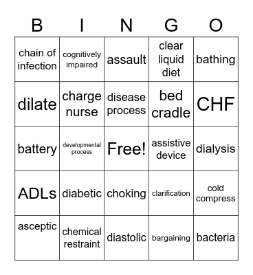 STNA Bingo Card