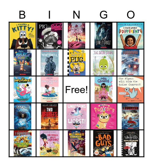 Fall 2022 Book Fair Bingo Card