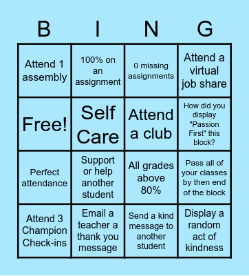 Block Bingo Card