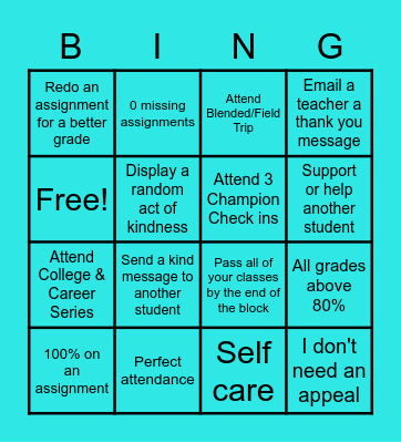 Block Bingo Card