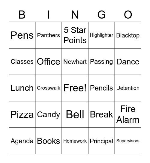BingoTest Bingo Card