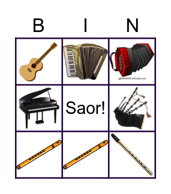 Uirlisí Ceoil Bingo Card