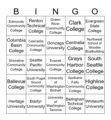 Mascot Bingo Card